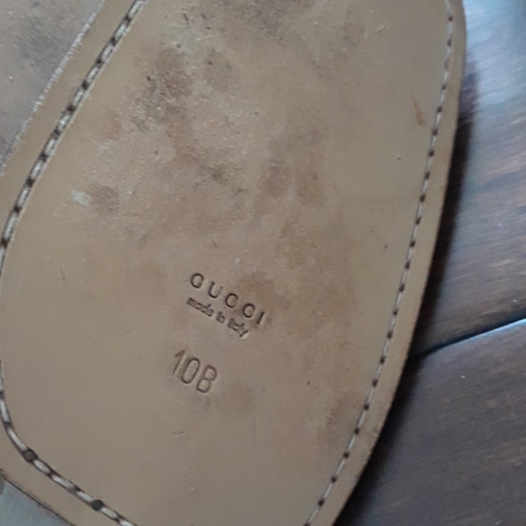 GUCCI..VINTAGE..SQUARE TOE LOGO LOAFER - Picture 5 of 7